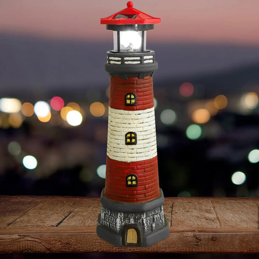 Outdoor Solar Rotating Lighthouse