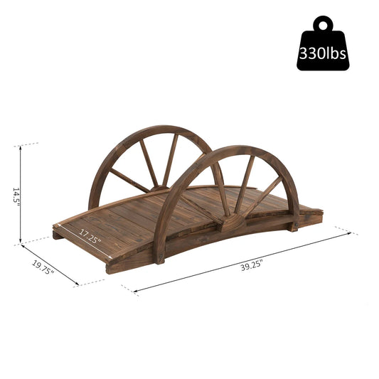 3.3ft Wooden Garden Footbridge, Beautiful & Practical