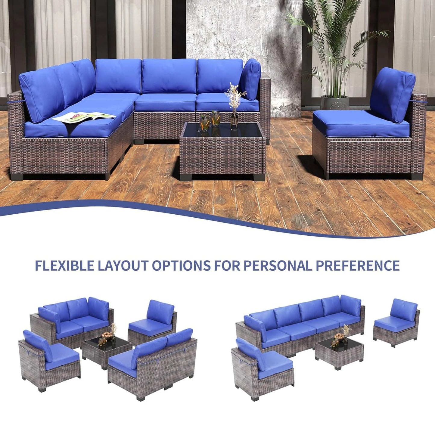 7-Piece Outdoor Wicker Furniture Set