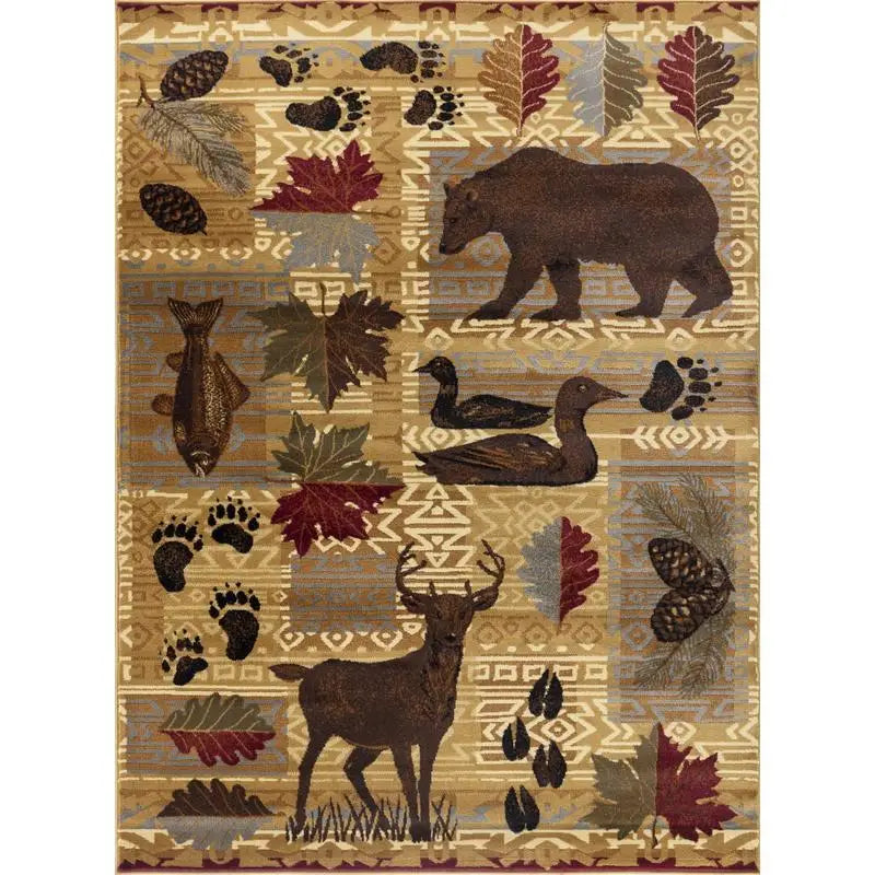 Nature Inspired Lodge Area Rug