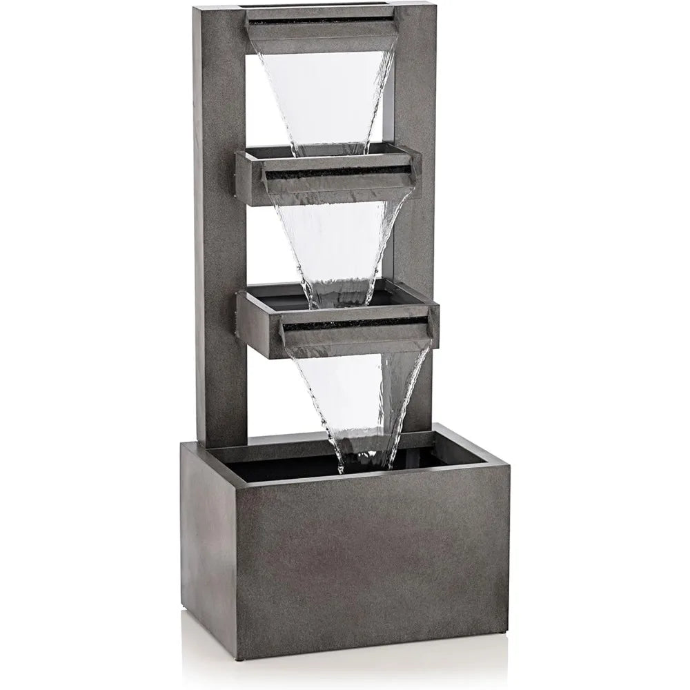 Outdoor Metal 3-Tier Waterfall Fountain