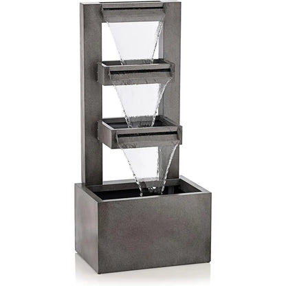 Outdoor Metal 3-Tier Waterfall Fountain