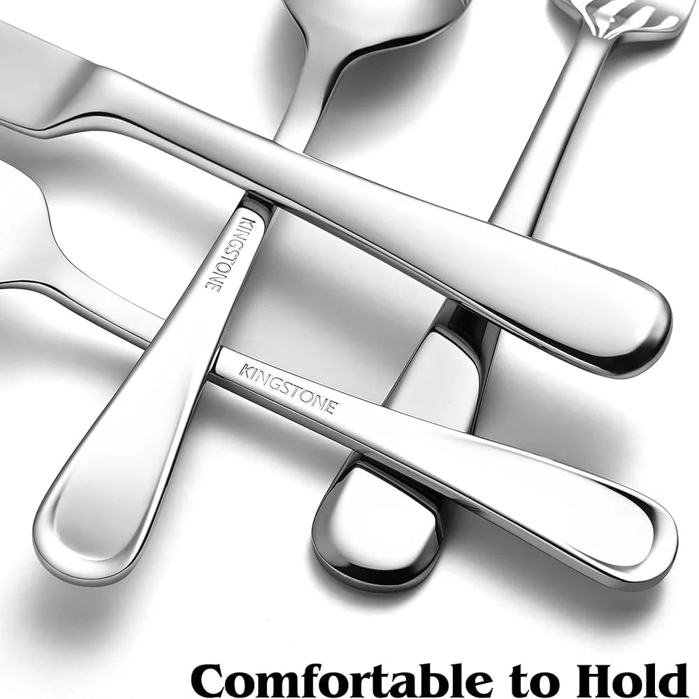 20 Piece Ergonomic Stainless-Steel Flatware Set