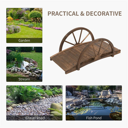 3.3ft Wooden Garden Footbridge, Beautiful & Practical