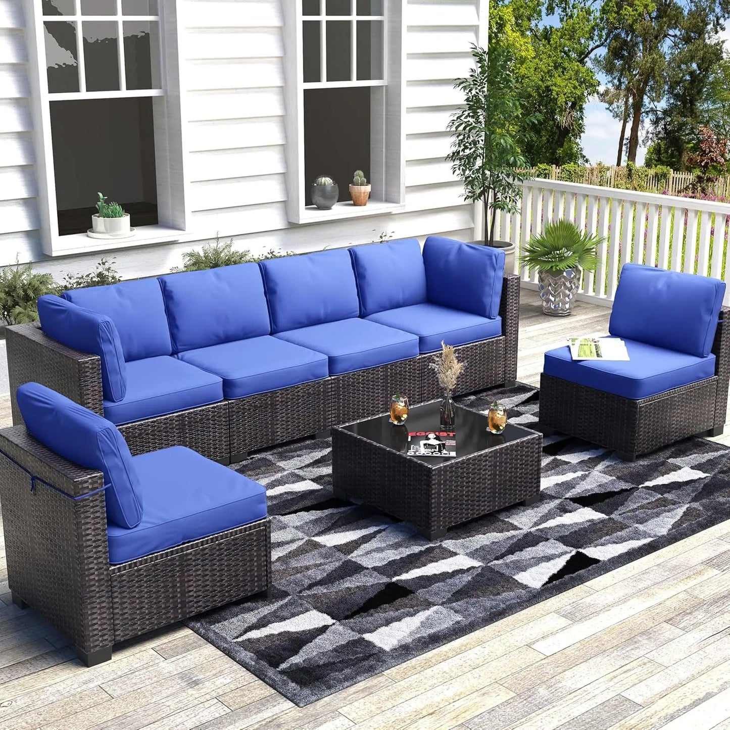 7-Piece Outdoor Wicker Furniture Set