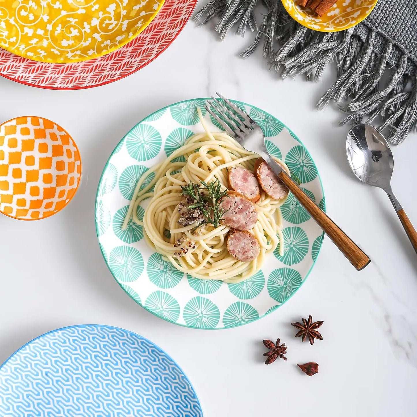 Sets for 6, Ceramic Dinnerware  Plates and Bowls Sets