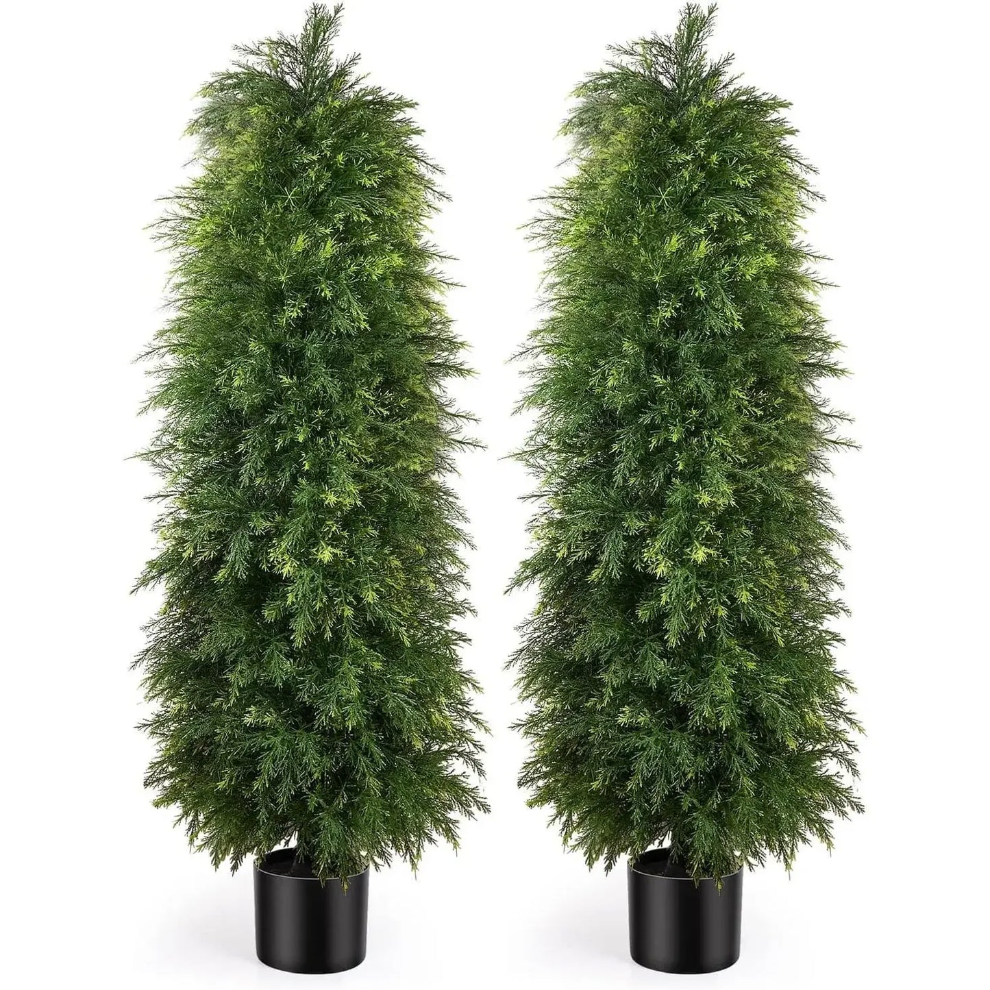5ft Artificial Cedar Topiary Trees-2pk