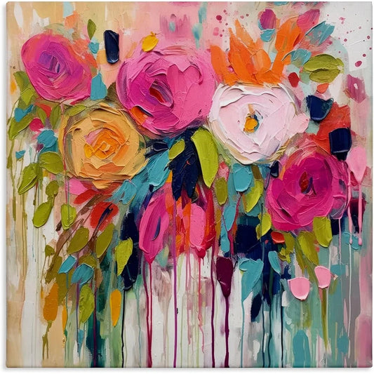17in x 17in Urban Abstract Floral Wall Art