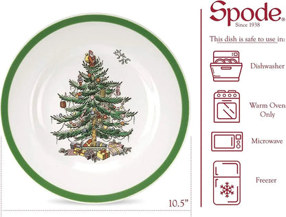 Set of 4-Christmas Tree Dinner Plates