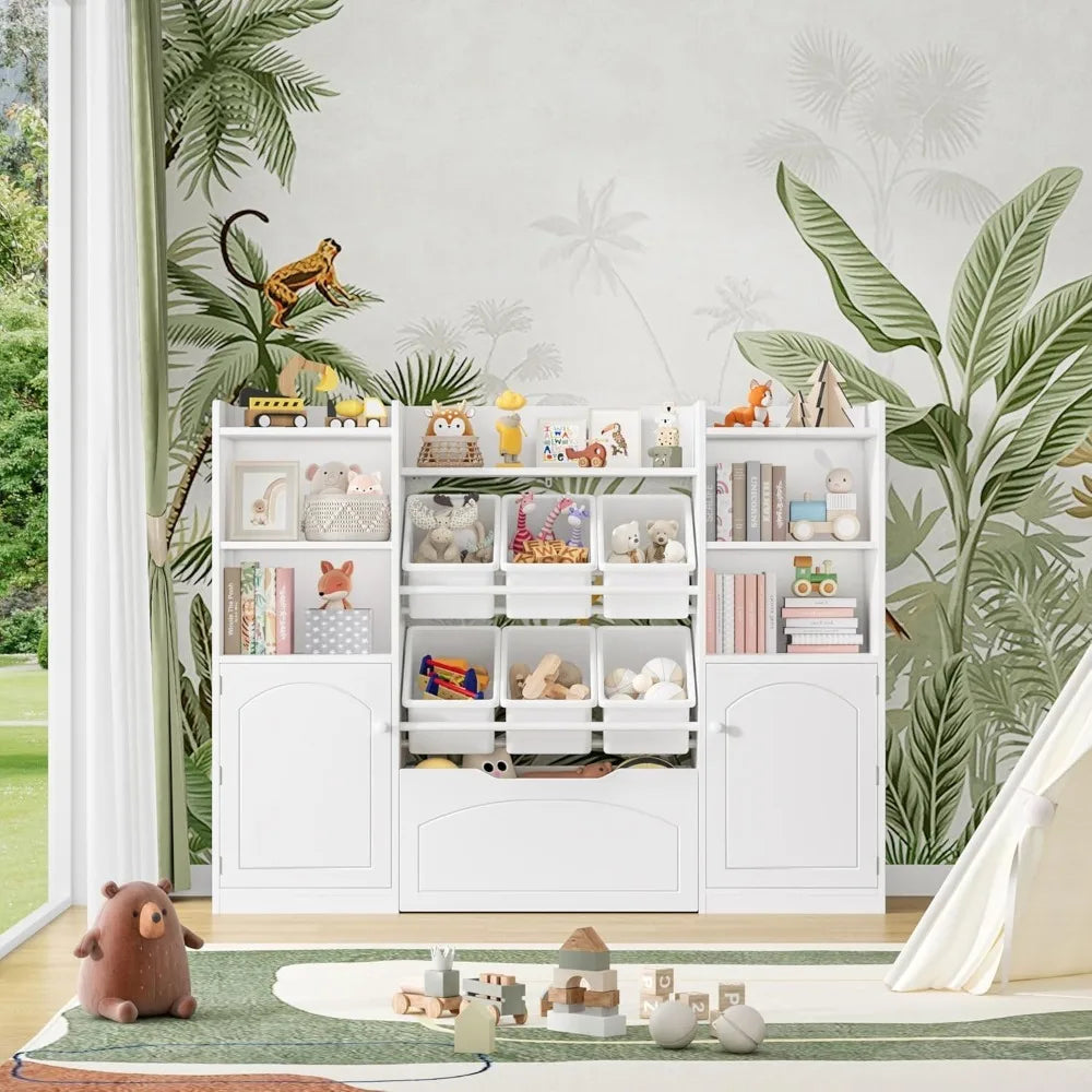 5-in-1 Kids 55” Toy Storage Organizer with Removable Bins