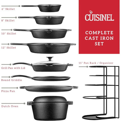 18-Piece Pre-Seasoned Cast Iron Cookware Set