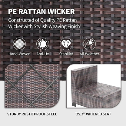7-Piece Outdoor Wicker Furniture Set