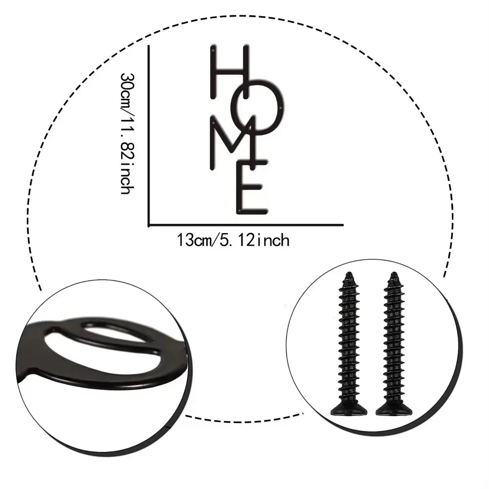 - Vertical Metal HOME Sign