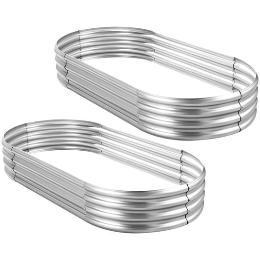 2Pcs Galvanized Raised Garden Bed Kit