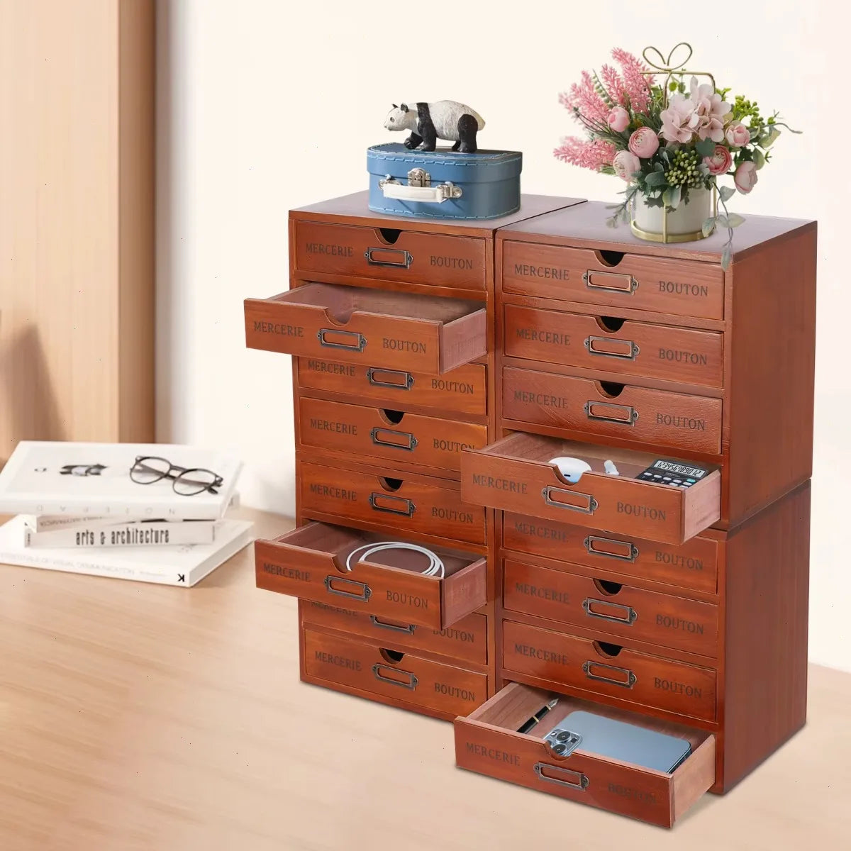 4 Tier Organizers with 6 Compartment Storage Box