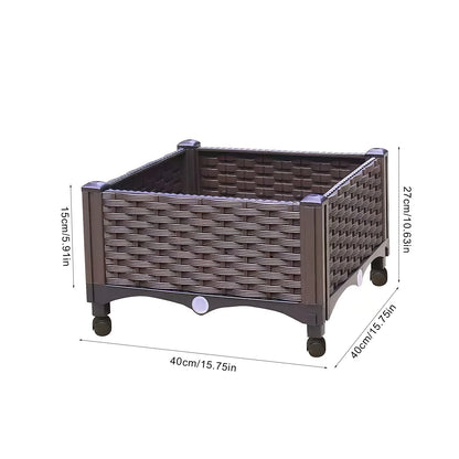 Outdoor Elevated Garden Boxes with Drainage Plug