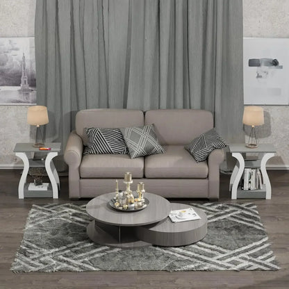 Set of 2 End Tables with Charging Station