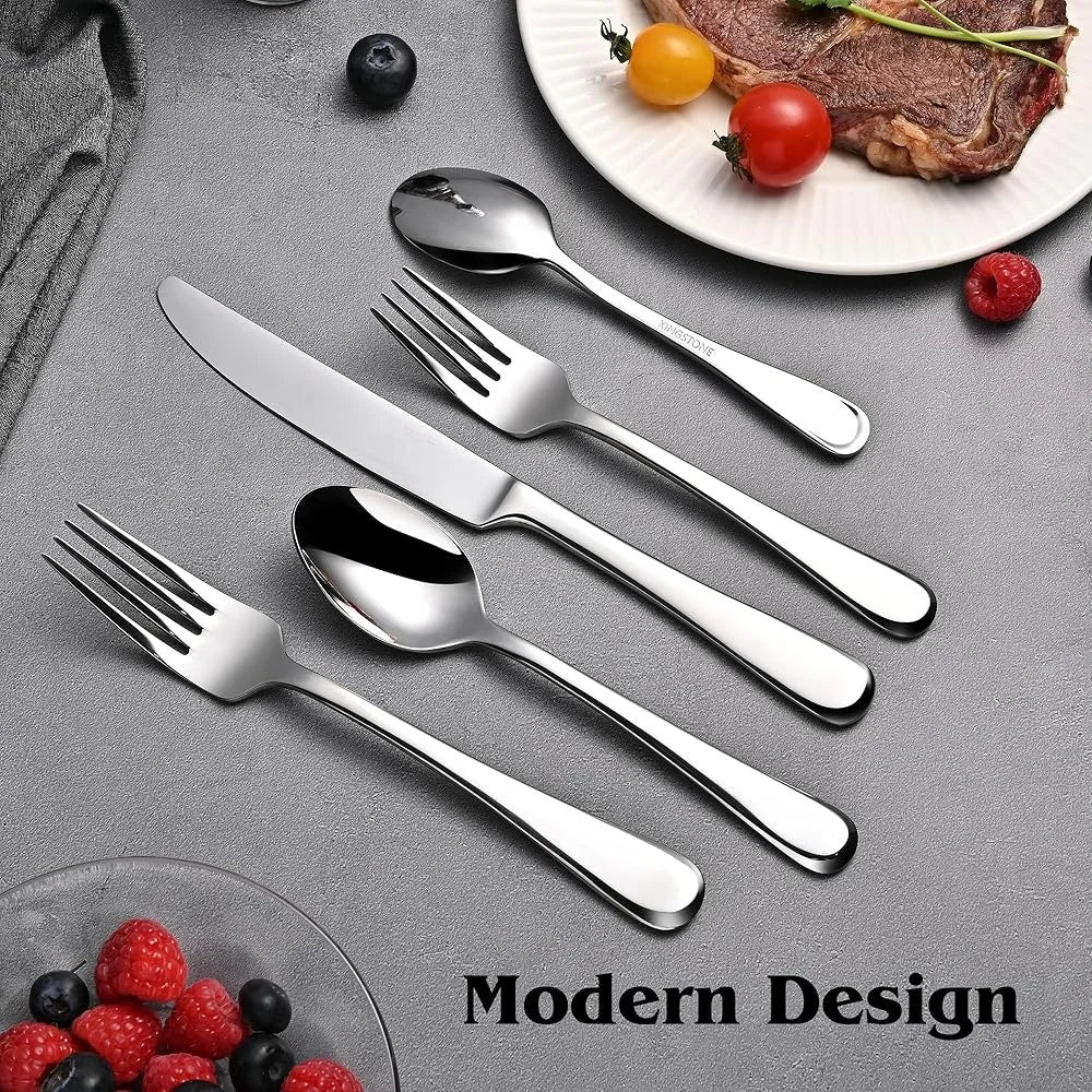 20 Piece Ergonomic Stainless-Steel Flatware Set