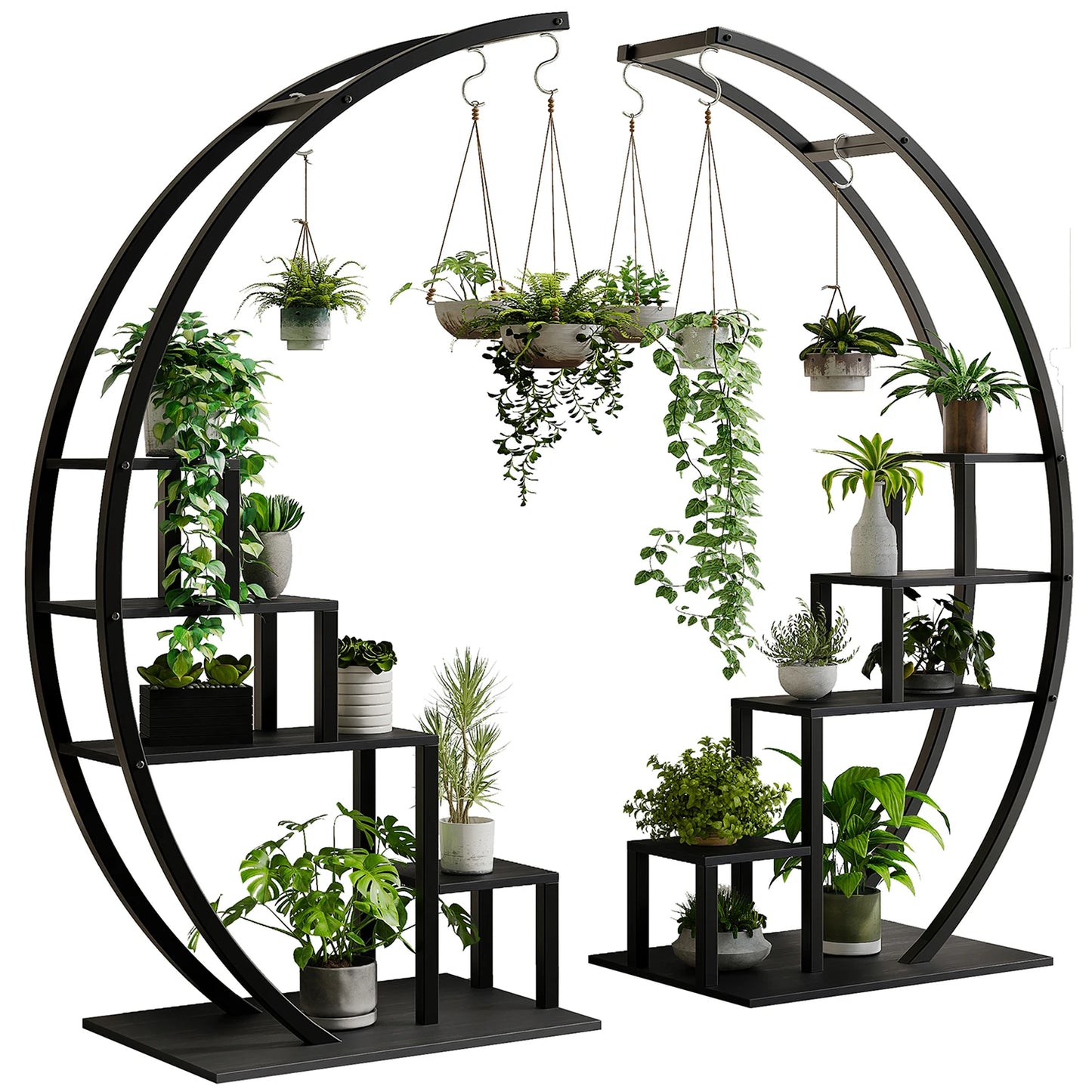 5 Tier Half Moon Flower Plant Stand-2 Pack