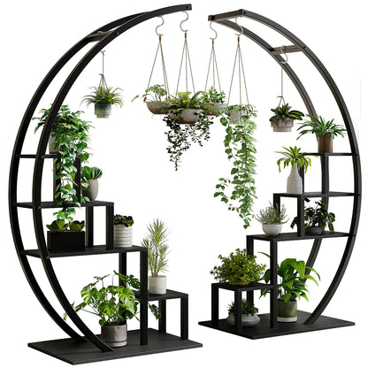 5 Tier Half Moon Flower Plant Stand-2 Pack