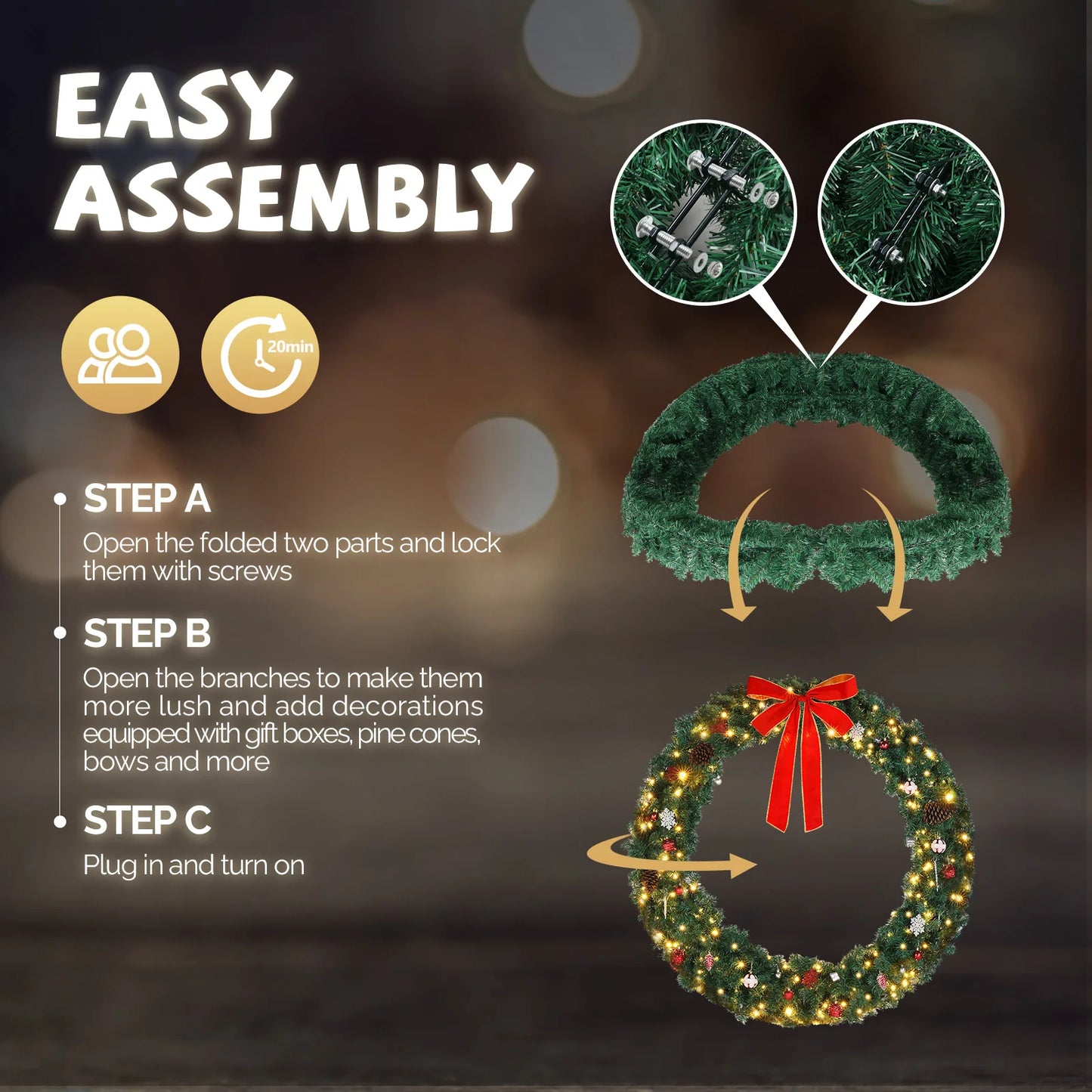 60in Festive Wreath