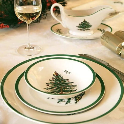 Set of 4-Christmas Tree Dinner Plates