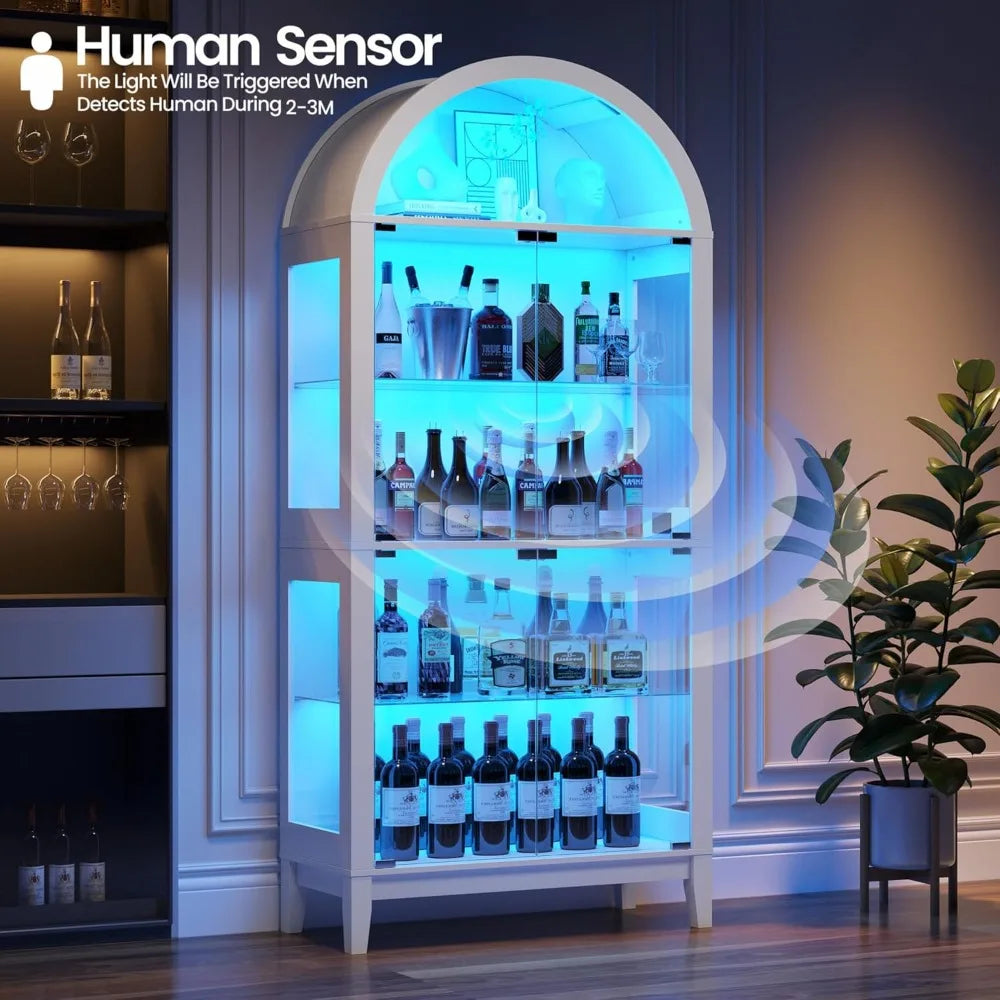 69" Glass Display Cabinet with RGB LED Lights