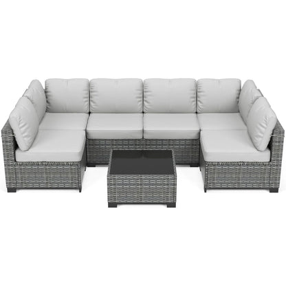 7-Piece Outdoor Wicker Furniture Set