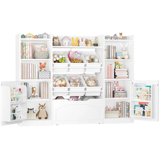 5-in-1 Kids 55” Toy Storage Organizer with Removable Bins