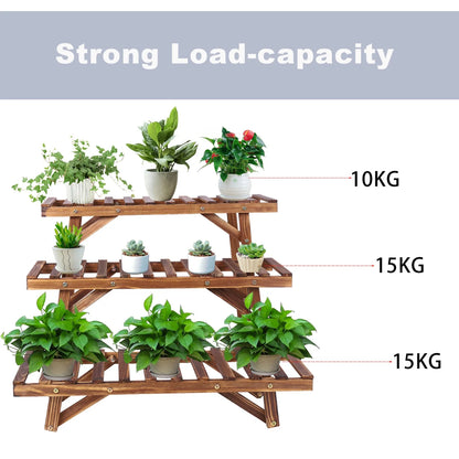 Wooden 3-Tier Ladder Plant Stand
