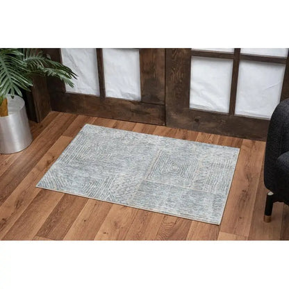 Plush Blue stripped Area Rug