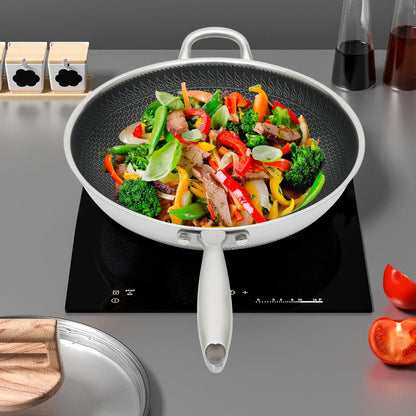 Honeycomb Stainless Steel Wok with Cover
