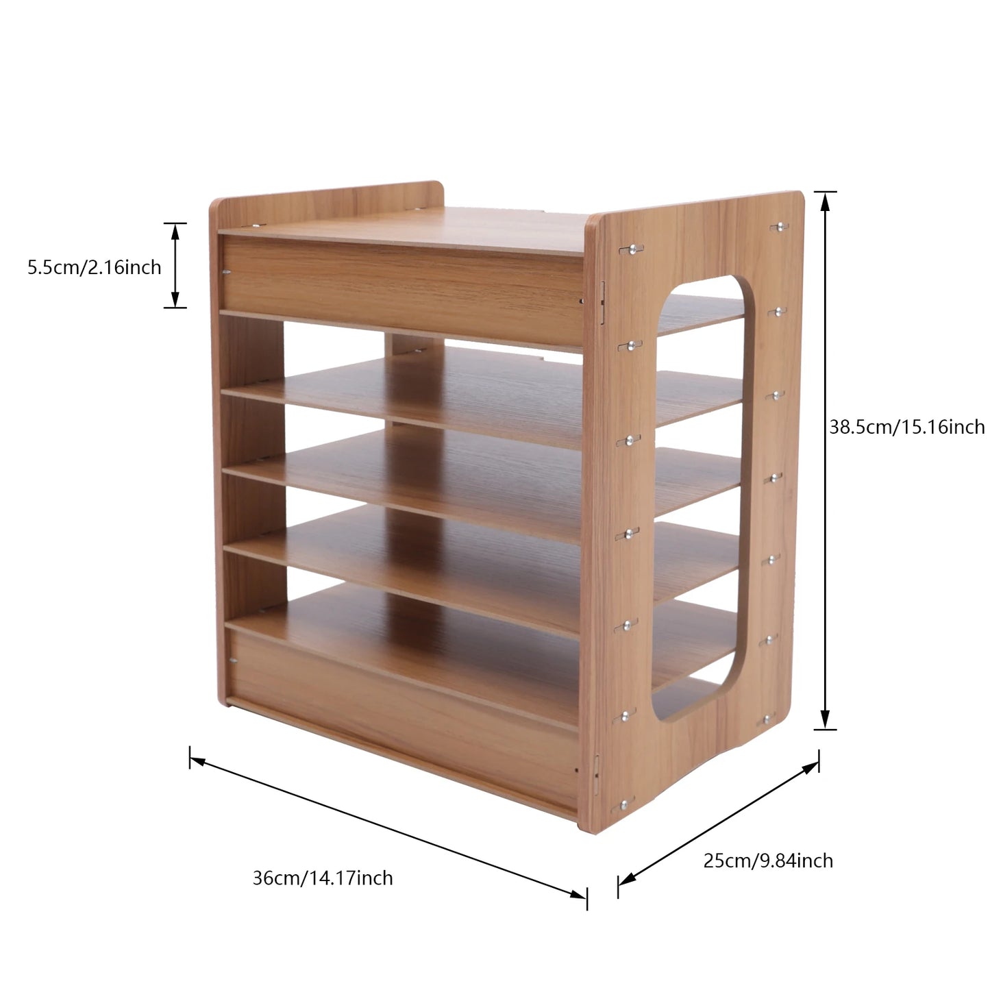 7-Tier Wood Office Organizer for Desktop