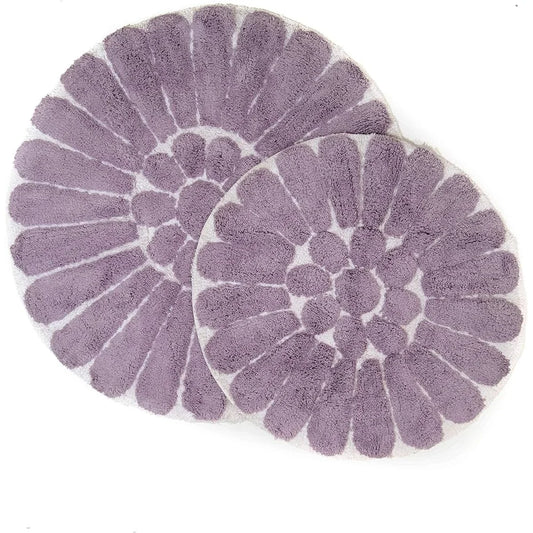 2 Pieces Soft Cotton Bath Rug Set