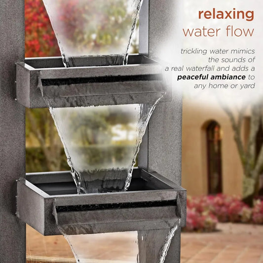 Outdoor Metal 3-Tier Waterfall Fountain