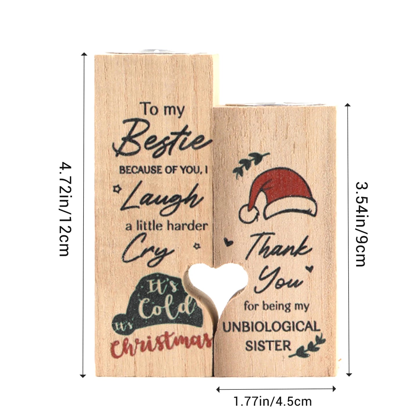 Wooden Christmas Candle Holders Home Decoration