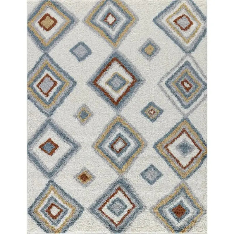 5'3" x 7' Ivory Soft Shag Area Rug