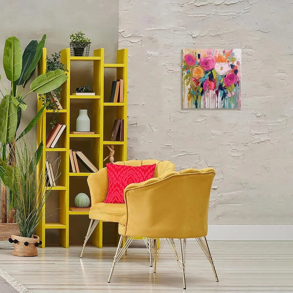 17in x 17in Urban Abstract Floral Wall Art