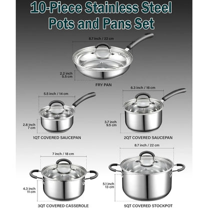 10-Piece Stainless Steel Cookware Sets