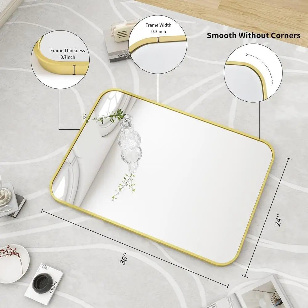 High-Definition Rectangular Wall Mounted Mirror