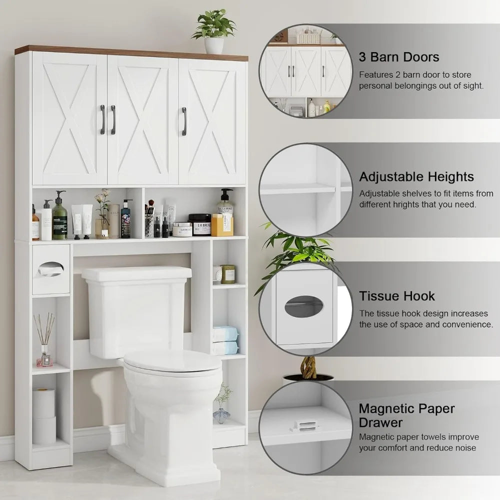 Farmhouse over the Toilet Storage Cabinet