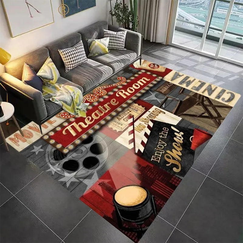 6'X8' Vintage Movie Theater Area Rug