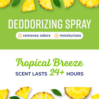 Plant Based Tropical Breeze Deodorizing Spray Eliminates Odors and Moisturizes Pets Coat