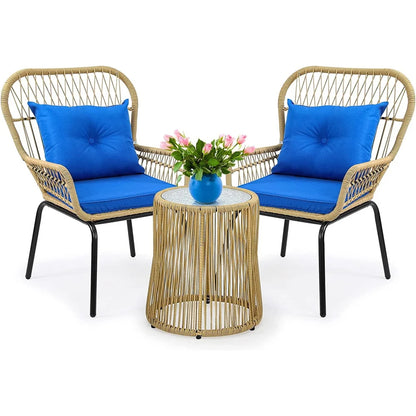 All-Weather 3-Piece Outdoor Wicker Bistro Set