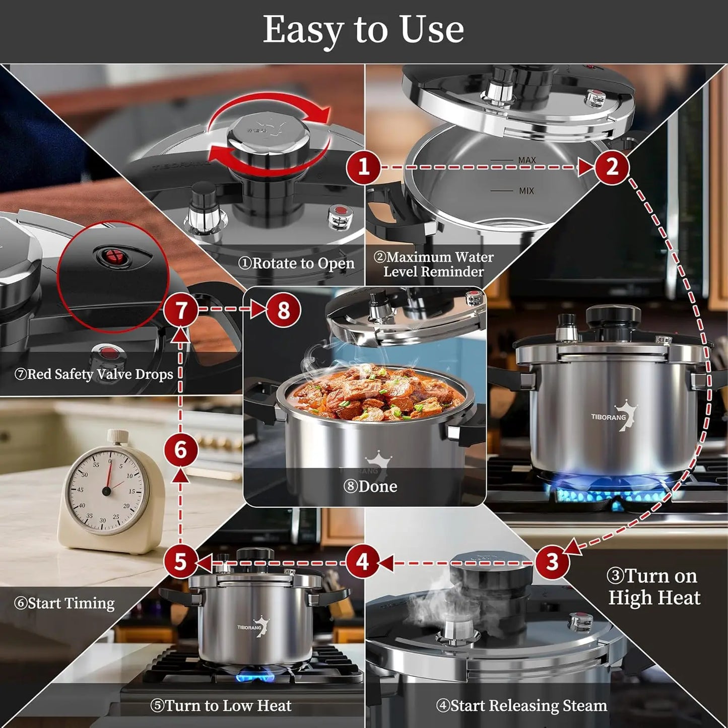 6.3 QT Stainless Steel Pressure Cooker