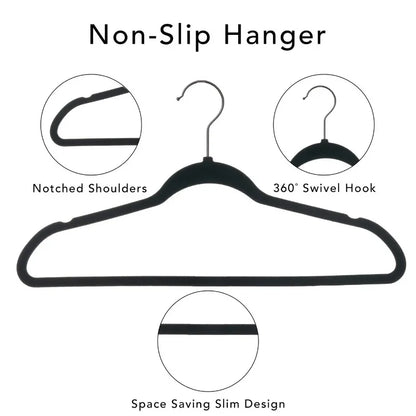 100 pcs-Velvet Clothing Hangers