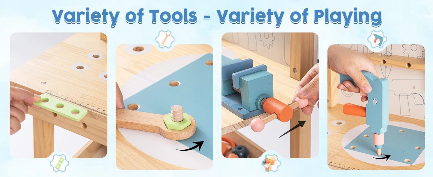 Kids Construction Work Bench Set