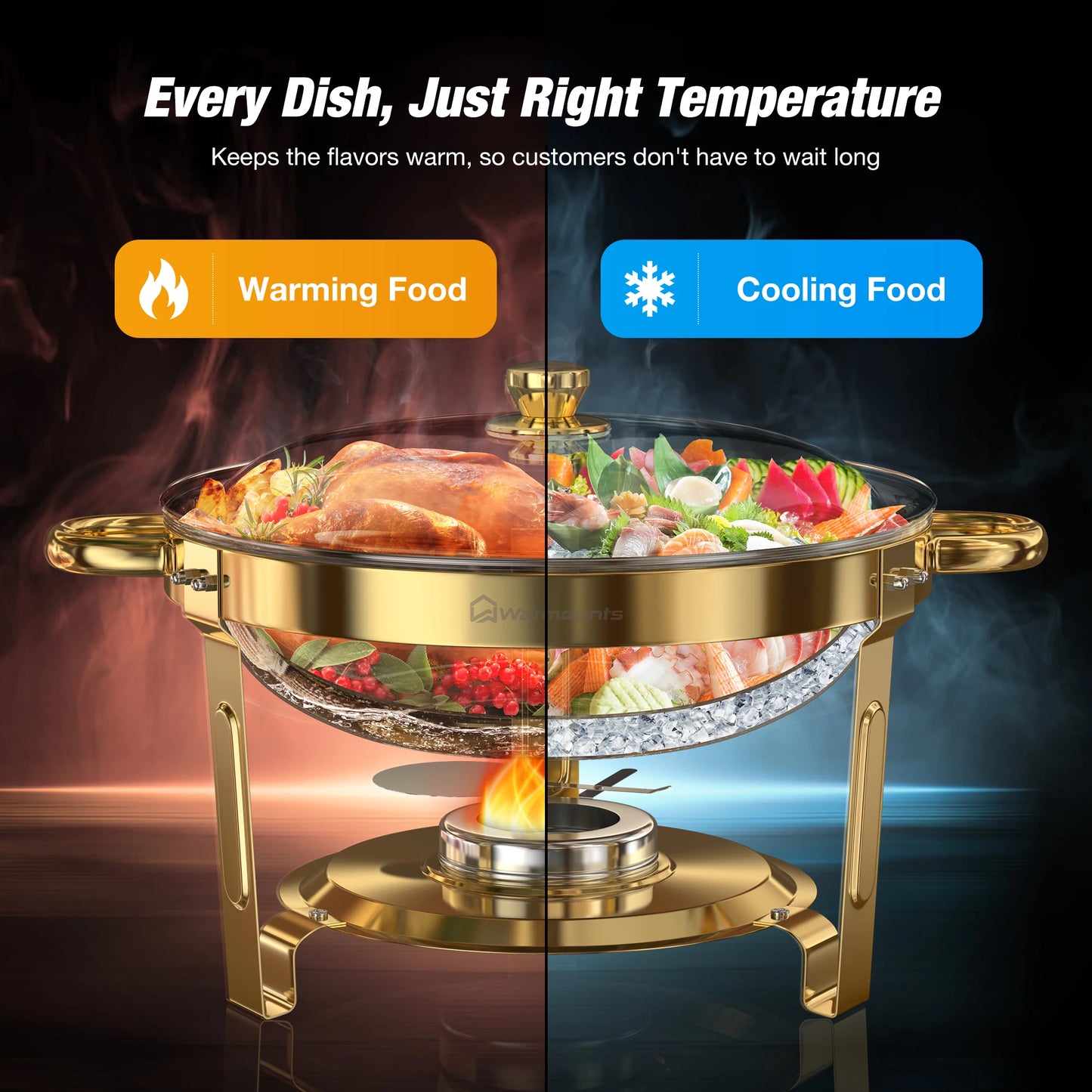 5 Qt High Grade Round Chafing Dishes for Buffet