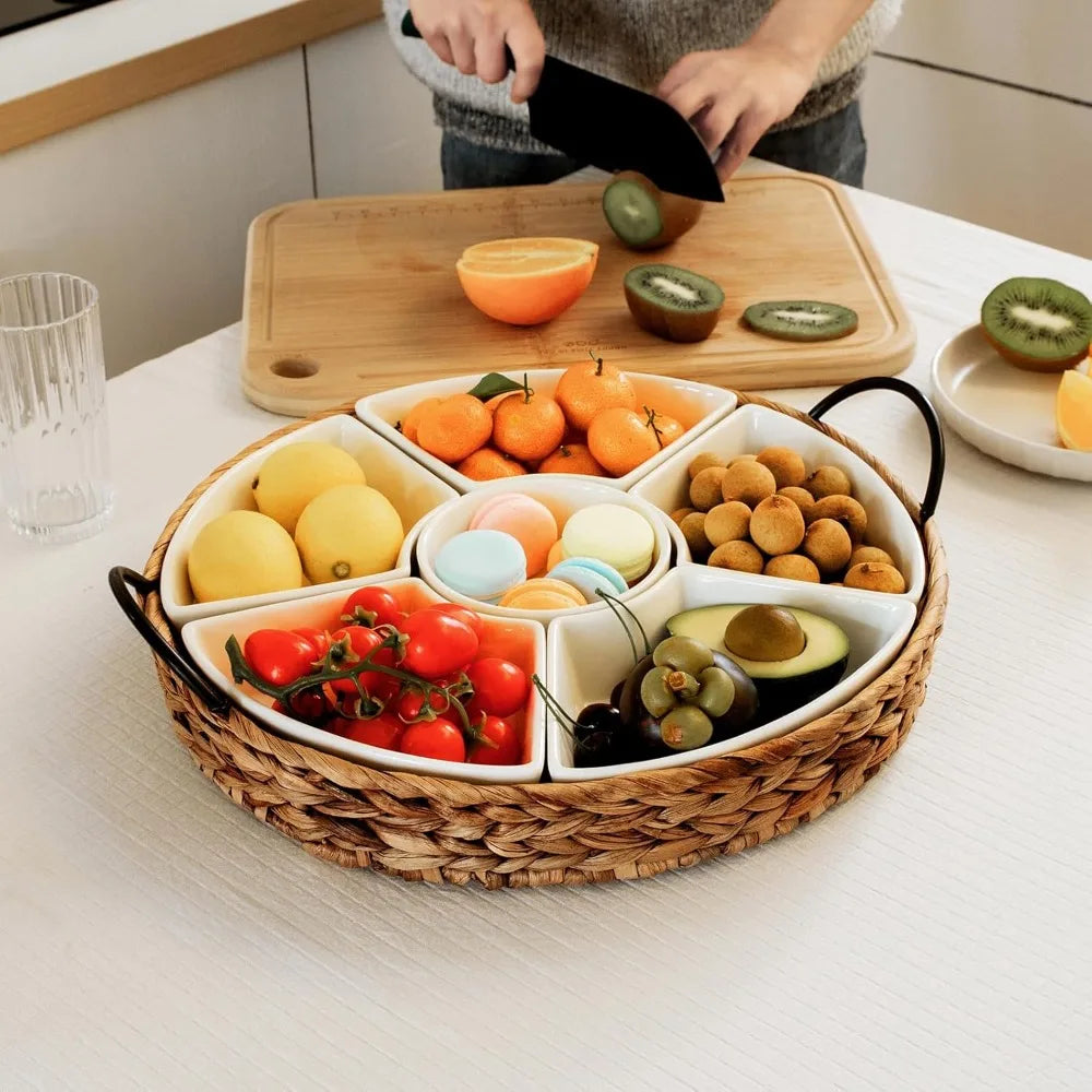 7-Pc Set Divided Serving Tray