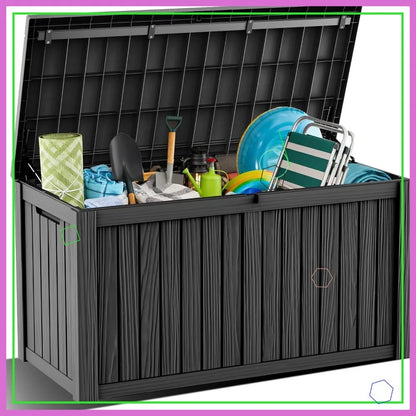 Waterproof 180 Gallon Outdoor Deck Box with Lock